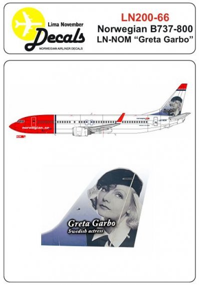 1/200 Norwegian Boeing 737-800 LN-NOM Greta Garbo