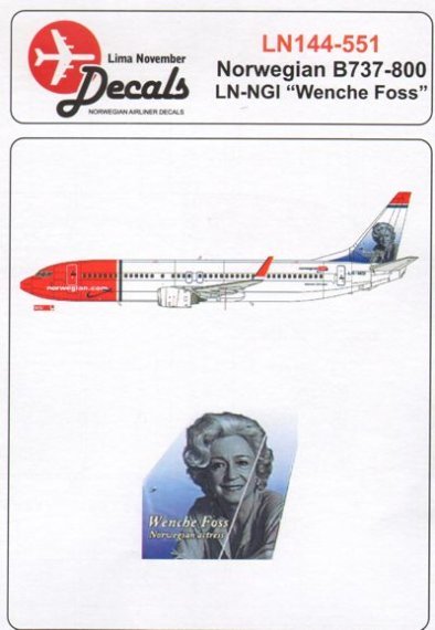 1/72 Scale Norwegian Boeing 737-800 LN-NGI WENCHE FOSS