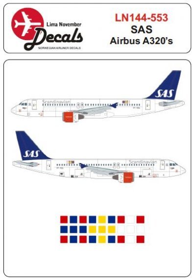 1/144 Scale Sas Airbus A320s