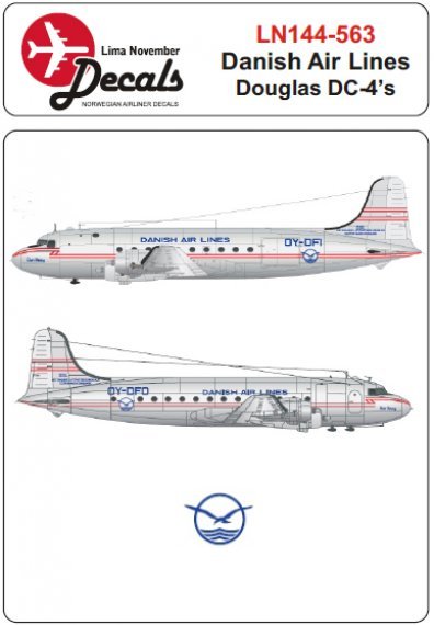 1/144 DDL Danish Air Lines DC-4 for the Minicraft kit