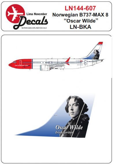 1/144 Norwegian Boeing 737 Max 8 LN-BKA Oscar Wilde