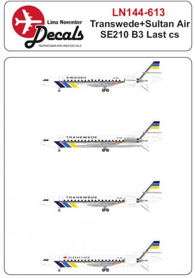 1/144 Transwede new cs SE-210 Caravelle 10B3 & Sultan Air
