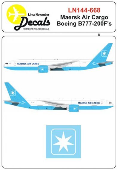1/144 decals of Maersk Air Cargo Boeing 777-200F