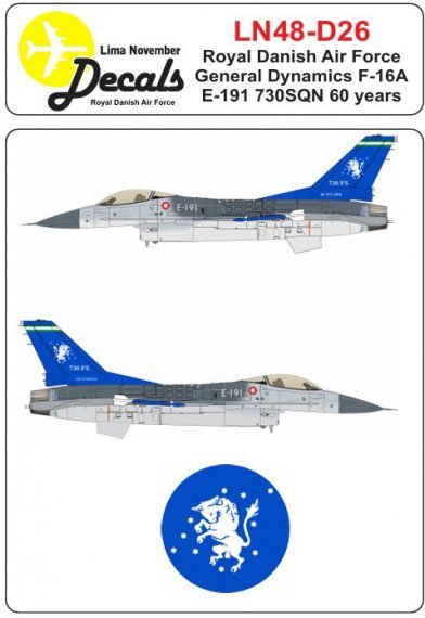 1/48 Rdaf F-16A with 730 Sqn 60 years tail