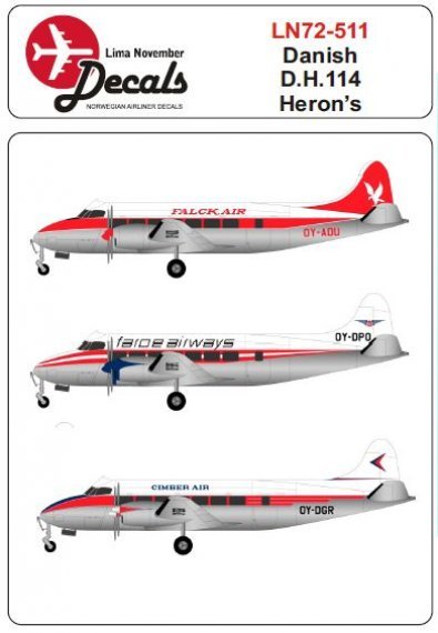 1/72 Scale De Havilland Heron 114 Danish HERONS, Falck Air, Faro