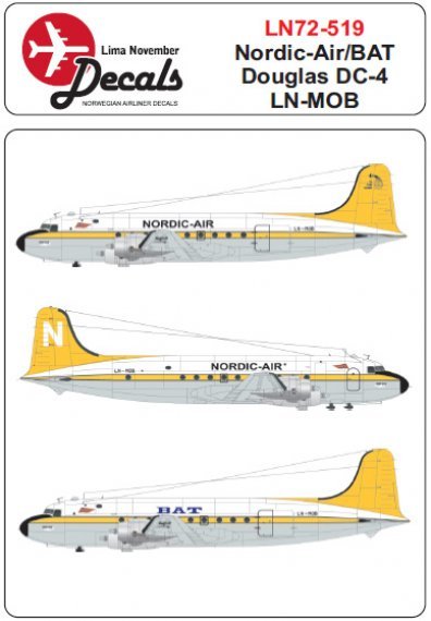 1/72 NORDIC-AIR/BAT Douglas DC-4 (for Mach 2 and Revell)