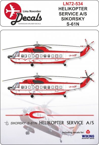 1/72 Helikopter Service Sikorsky S-61N first cs, includes decals