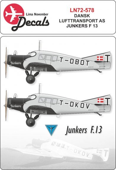 1/72 Dansk Lufttransport Junkers F.13 with masks