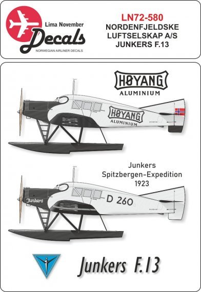 1/72 Nordenfjeldske Luftselskap Junkers F.13 with masks