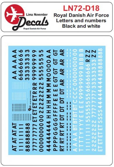 1/72 Rdaf letters and numbers decals