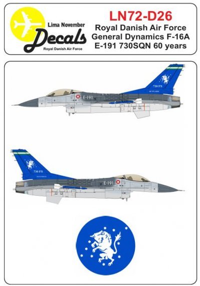 1/72 Rdaf F-16A with 730 Sqn 60 years tail
