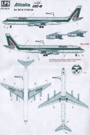 1/144 Alitalia Douglas DC-8-43 in the final colour scheme
