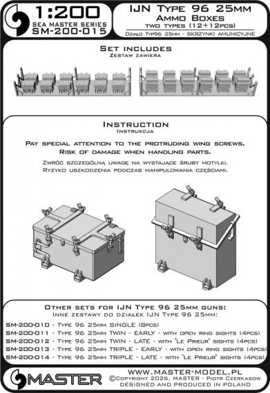 Master 1/200 Bo�tes Munitions Type 96 25mm IJN 24pcs