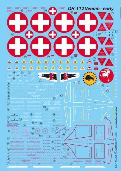 1/48 early Swiss DH-112 Venom Mk.1 / Mk.4 decals