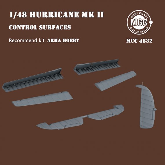 1/48 Hurricane Mk.IIB/Mk.IIC Control Surfaces for Arma Hobby