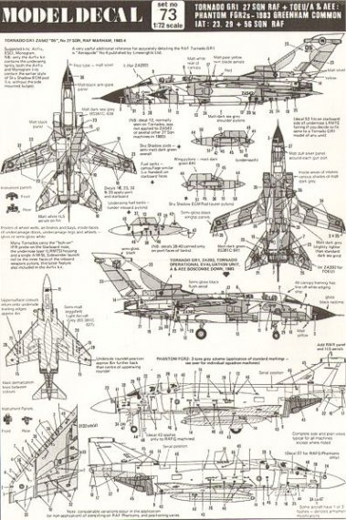 1/72 RAF Tornado & Phantom II decals