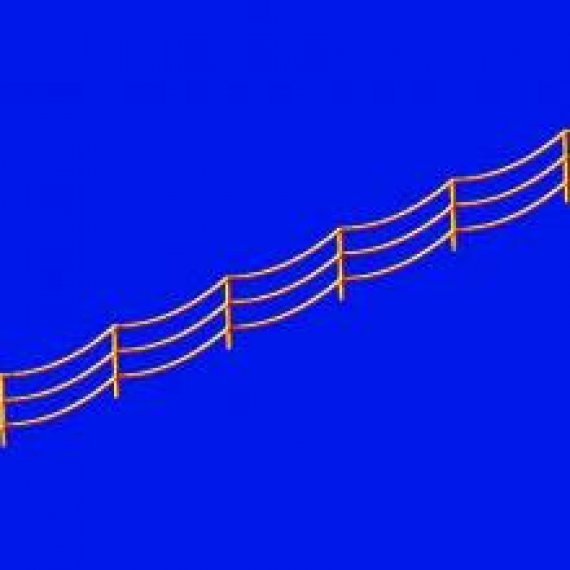 1/700 Three stranded rail with sags