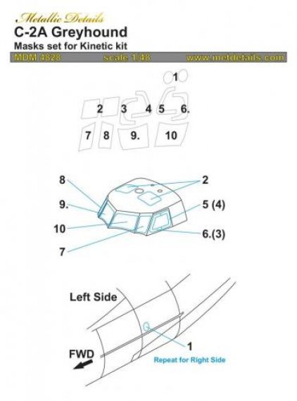 1/48 Grumman C-2A Greyhound Masks for Kinetic