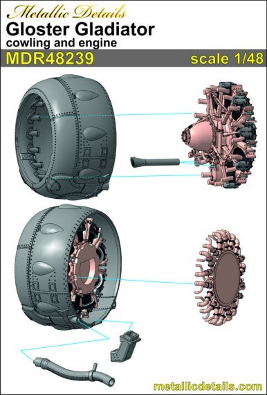 1/48 Gloster Gladiator cowling & engine