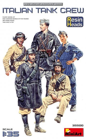 1/35 Italian Tank Crew, Resin Heads 5 figure