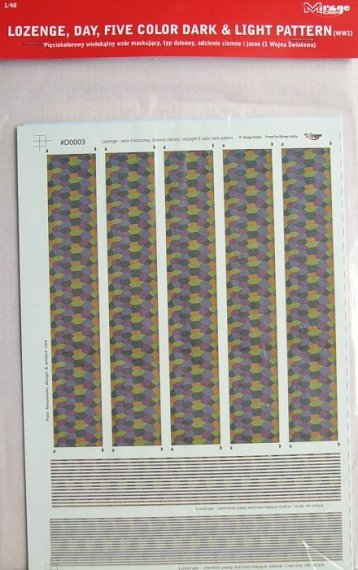 1/48 LOZENGE Day, 5-colour, Dark&Light Pattern WWI