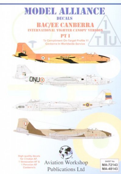 Model Alliance 1/48 BAC/EE Canberra Pt.1 B158 D�calques