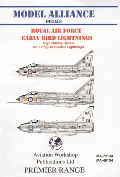 Model Alliance 1/72 BAC/EE Lightning fr�h Abziehbilder 6 Version