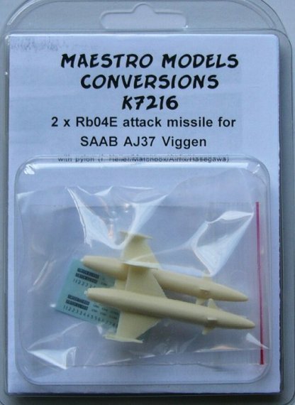 1/72 Rb04E Attack missile for AJ37 Viggen (2pcs)