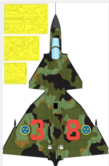 1/32 Saab Viggen splinter camouflage mask