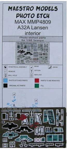 1/48 SAAB A32A Lansen  interior (colour PE set)