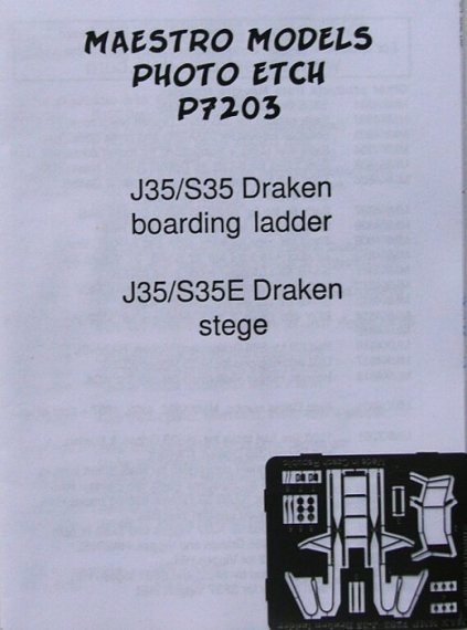 1/72 J35/S35 Draken  boarding ladder (PE set)