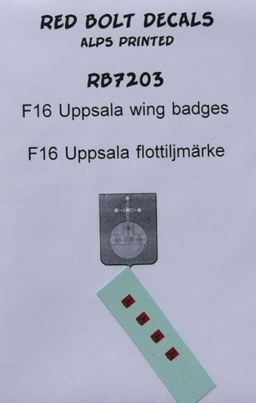 1/72 F16 Uppsala wing badges (Alps printed decals)