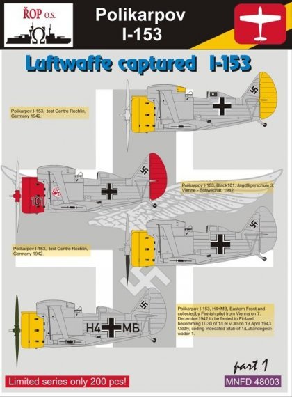 1/48 Polikarpov I-153  Luftwaffe captured I-153