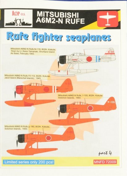 1/72 Mitsubishi A6M2 model 21-N Rufe  Rufe fighter seaplanes
