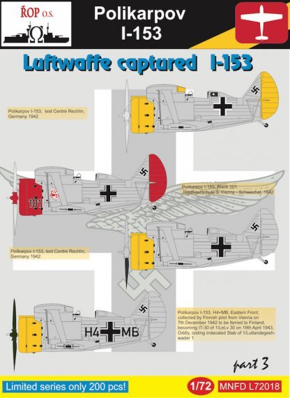 1/72 Polikarpov I-153  Luftwaffe captured I-153 Part 3