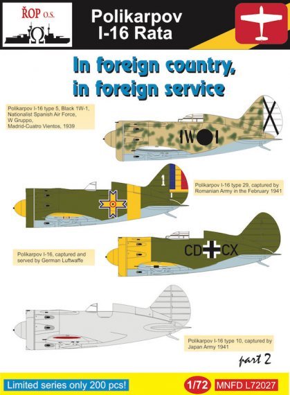 1/72 Polikarpov I-16 Rata  In a foreign county service Part 2