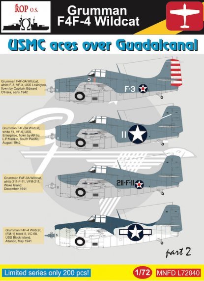 1/72 Grumman F4F-4 Wildcat  USMC aces over Guadalcanal Part 2