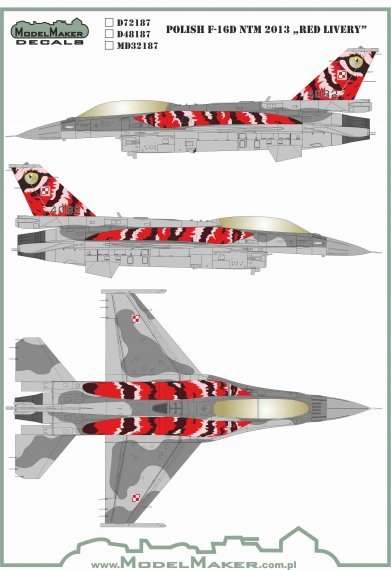 1/32 Polish Lockheed-Martin F-16D Ntm 2013 Red livery