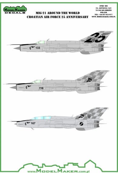 1/48 Mikoyan MiG-21bis Croatian Air Force 25 anniversary