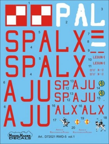 1/72 Decal RWD-5 vol. 1