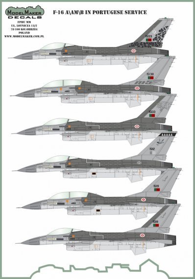 1/72 Lockheed-Martin F-16A/AM/B/BM in Portuquese service