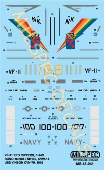 1/48 Grumman F-14D Tomcat VF-11 RED RIPPERS