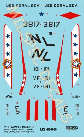 1/48 F-4J Phantom VF-191 SATANS Kittens 1976 Uss Coral Sea