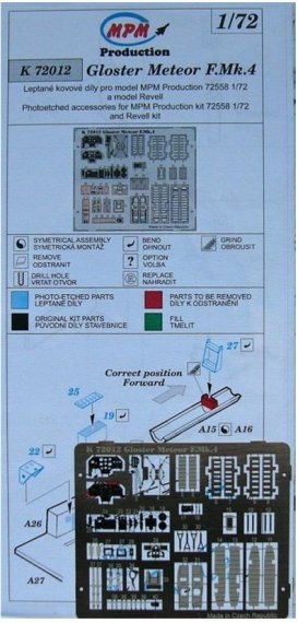1/72 Gloster Meteor F.Mk.4 Detail PE set (MPM/REV)