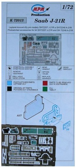 1/72 SAAB J-21R/A-21R Detail PE set (SP.HOB)
