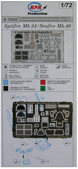 1/72 Spitfire Mk.24/Seafire Mk.46 PE set (SP.HOB)