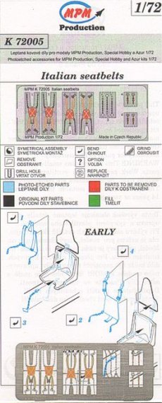 1/72 Italian seatbelts  colour photoetched set