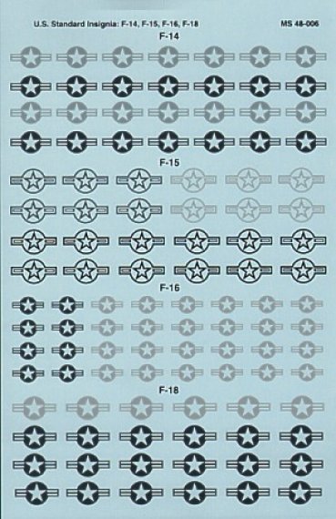 1/48 US National Insignia Stars and Bars. Lo Viz styles for Grum