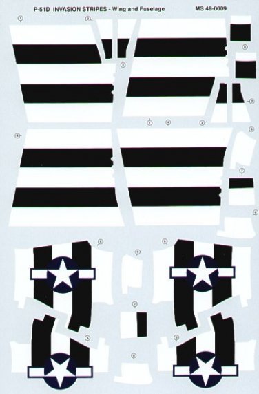 Microscale 1/48 P-51D Mustang Strisce D-Day Nero e Bianco