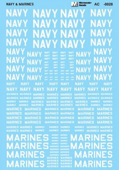 Microscale 1/48 Scritte Bianche US Navy & Marines